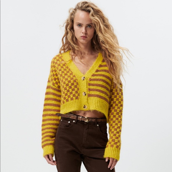 Zara Sweaters - Zara Combination Jacquard Knit Cardigan